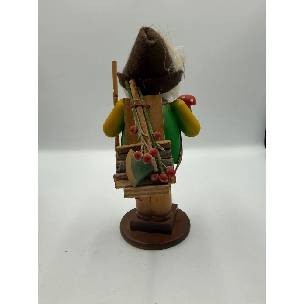 Vtg 1984‎ Steinbach German Wood Smoker Woodsman Lucky Mushroom Picker Signed 10